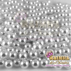 Pérolas ABS Branca Com Furo 8mm