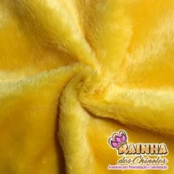 Tecido Pelúcia Amarelo 12mm