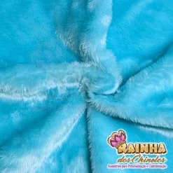 Tecido Pelúcia Azul Bebê 12mm
