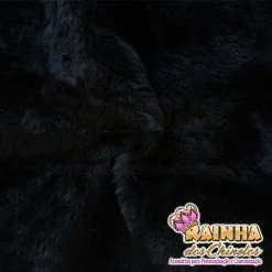 Tecido Pelúcia Preto 12mm