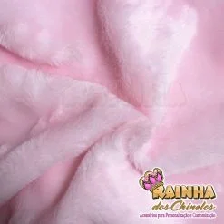 Tecido Pelúcia Rosa Bebê 12mm