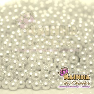 Pérolas ABS Branca Com Furo 6mm