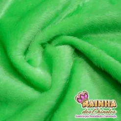 Tecido Pelúcia Verde Limão 12mm