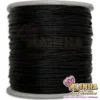 Cordão de Cetim, Fio de Seda, Rabo de Rato Liso Preto 1mm