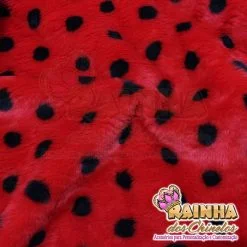 Tecido Pelúcia Joaninha 12mm