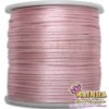 Cordão de Cetim, Fio de Seda, Rabo de Rato Liso Rosa Bebê 1mm