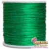 Cordão de Cetim, Fio de Seda, Rabo de Rato Liso Verde 1mm