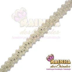 Corrente ABS Olho Mágico Branco Strass Cristal