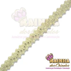 Corrente ABS Olho Mágico Creme Strass Cristal