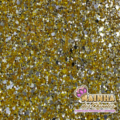 Lonita Glitter Grosso Flocado Dourado