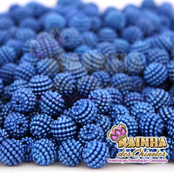Pérolas Craqueladas Azul Royal 10mm Rainha dos Chinelos