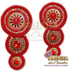 Cabedal Mandala Vermelho (Par)