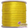 Cordão de Cetim, Fio de Seda, Rabo de Rato Liso Amarelo 1mm