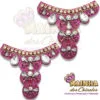 Cabedal de Tecido Glitter Rosa Pink Pedras