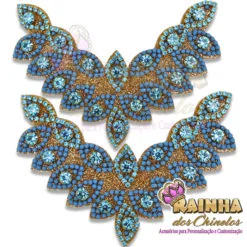 Cabedal Indiano Asa Azul Turquesa (Par)