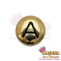 Letra Passante Redonda Dourada A (Unidade)