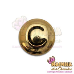 Letra Passante Redonda Dourada C (Unidade)