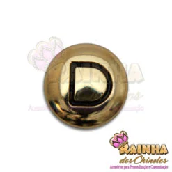 Letra Passante Redonda Dourada D (Unidade)