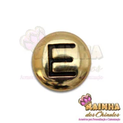 Letra Passante Redonda Dourada E (Unidade)