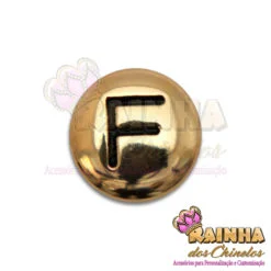 Letra Passante Redonda Dourada F (Unidade)