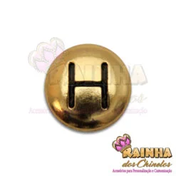 Letra Passante Redonda Dourada H (Unidade)