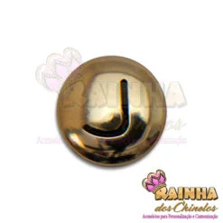 Letra Passante Redonda Dourada J (Unidade)