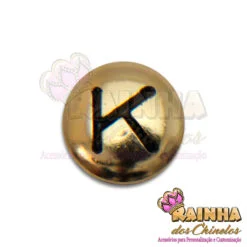 Letra Passante Redonda Dourada K (Unidade)