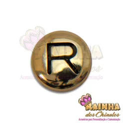 Letra Passante Redonda Dourada R (Unidade)