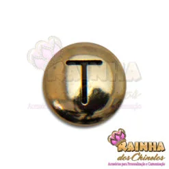 Letra Passante Redonda Dourada T (Unidade)
