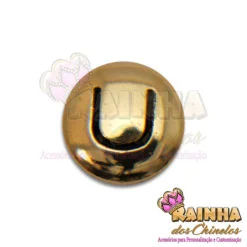 Letra Passante Redonda Dourada U (Unidade)