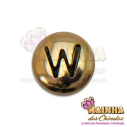 Letra Passante Redonda Dourada W (Unidade)
