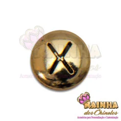 Letra Passante Redonda Dourada X (Unidade)