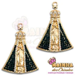 Pingente Nossa Senhora Aparecida Manta Azul Marinho (Par)