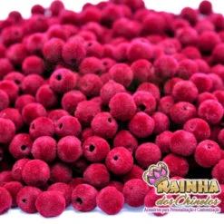 Pérolas de Veludo Vermelha 8mm (50 gramas)
