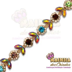 Corrente de Strass Flor de Luxo (20 centímetros)