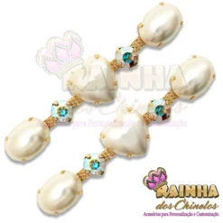 Cabedal Lateral Princesa Pérola e Furta-Cor 1ª Linha (Par)