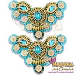 Cabedal Indiano Triângulo Azul Bebê (Par)