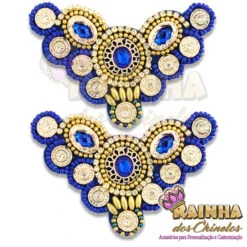 Cabedal Indiano Triângulo Azul Royal (Par)