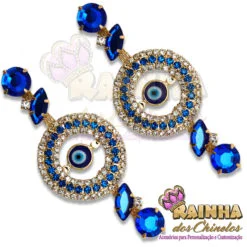 Cabedal Lateral Círculo com Olho Grego e Pedras 1ª Linha (Par)