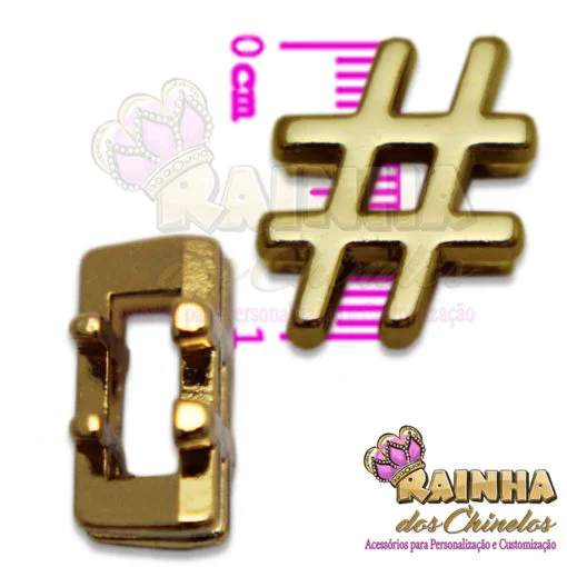 Passante Hashtag Dourado 2