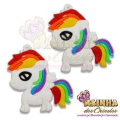 Pingente Unicórnio Arco-Íris (Par)