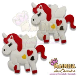 Pingente Unicórnio Vermelho (Par)