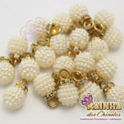 Pingente de Pérolas Craqueladas Creme 11mm (20 unid.)