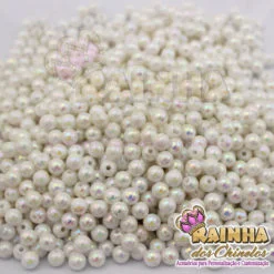 Pérola ABS Branca Irisada 6mm (50 gramas)