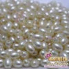 Pérolas Oval Creme 08x11mm com Furo
