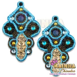 Cabedal Indiano Cadeado Azul Bebê (Par)