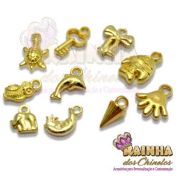 Pingentes Dourados Sortidos ABS (20 gramas)