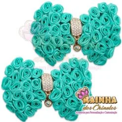 Laço de Rococó Verde Água (Par)