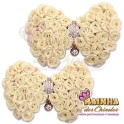Laço de Rococó Creme (Par)