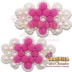 Trama de Florzinha Craquelada Rosa Pink (Par)